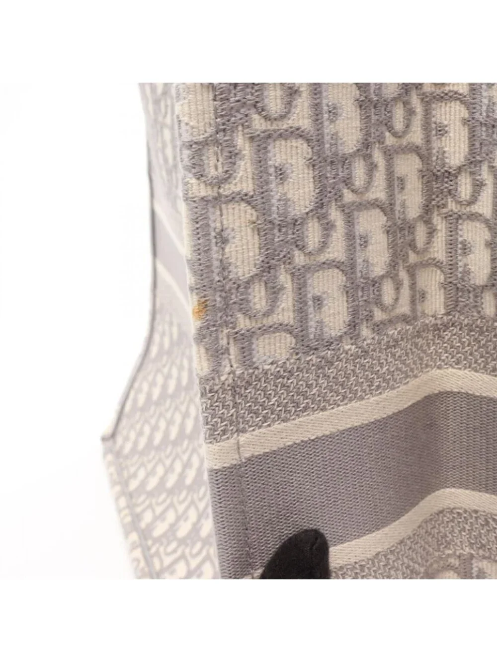 Dior Tote Bag Book Large Oblique Gray White